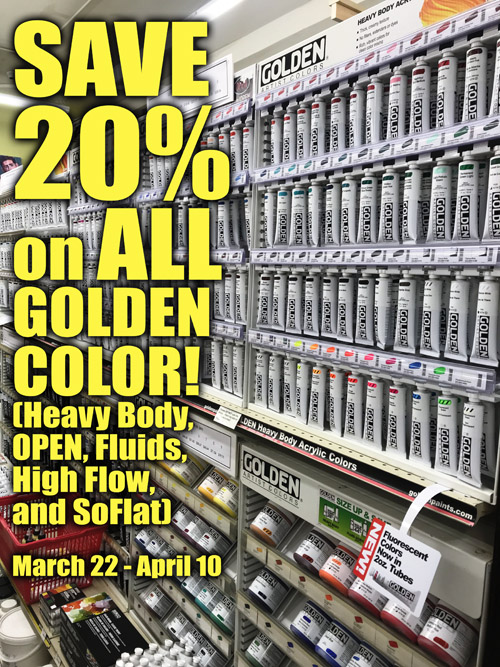 20 percent off all golden paint lines