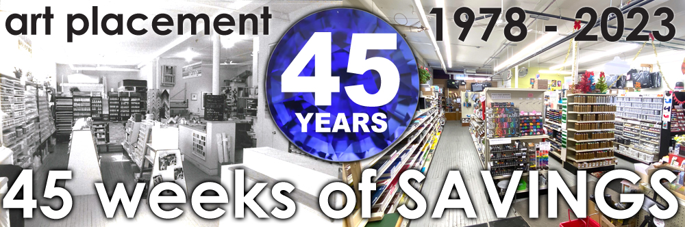 art placement 45th anniversary sale banner