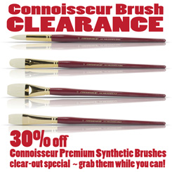 connoisseur premium synthetic brushes clearance special