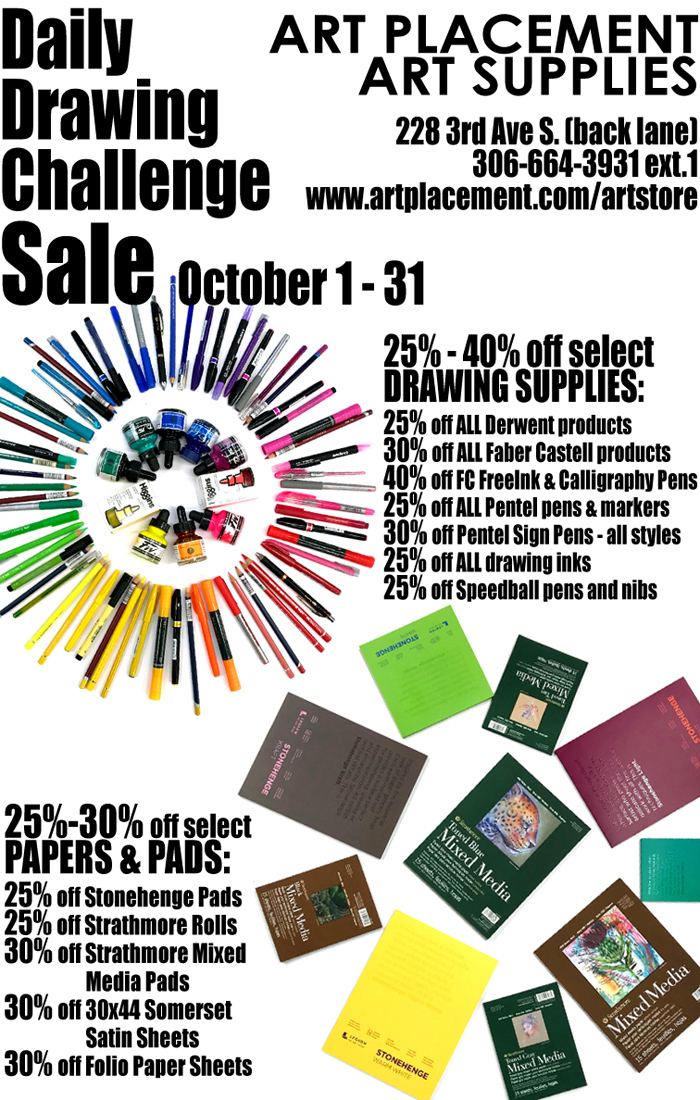 2020 October Drawing Sale @ Art Placement Art Supplies