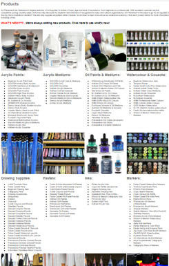 art placement art supplies product list