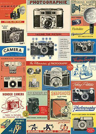 cavallini decorative wrap - Vintage Cameras