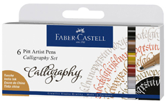 faber castell calligraphy pen 6 color set
