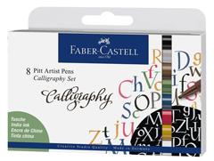 faber castell calligraphy pen 8 color set