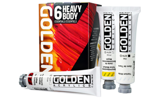 Golden Heavy Body Acrylics Essentials 6-color set