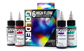 Golden High Flow Acrylics Airbrush 6-color set