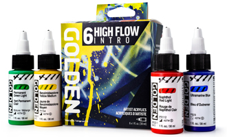 Golden High Flow Acrylics 6-color intro set