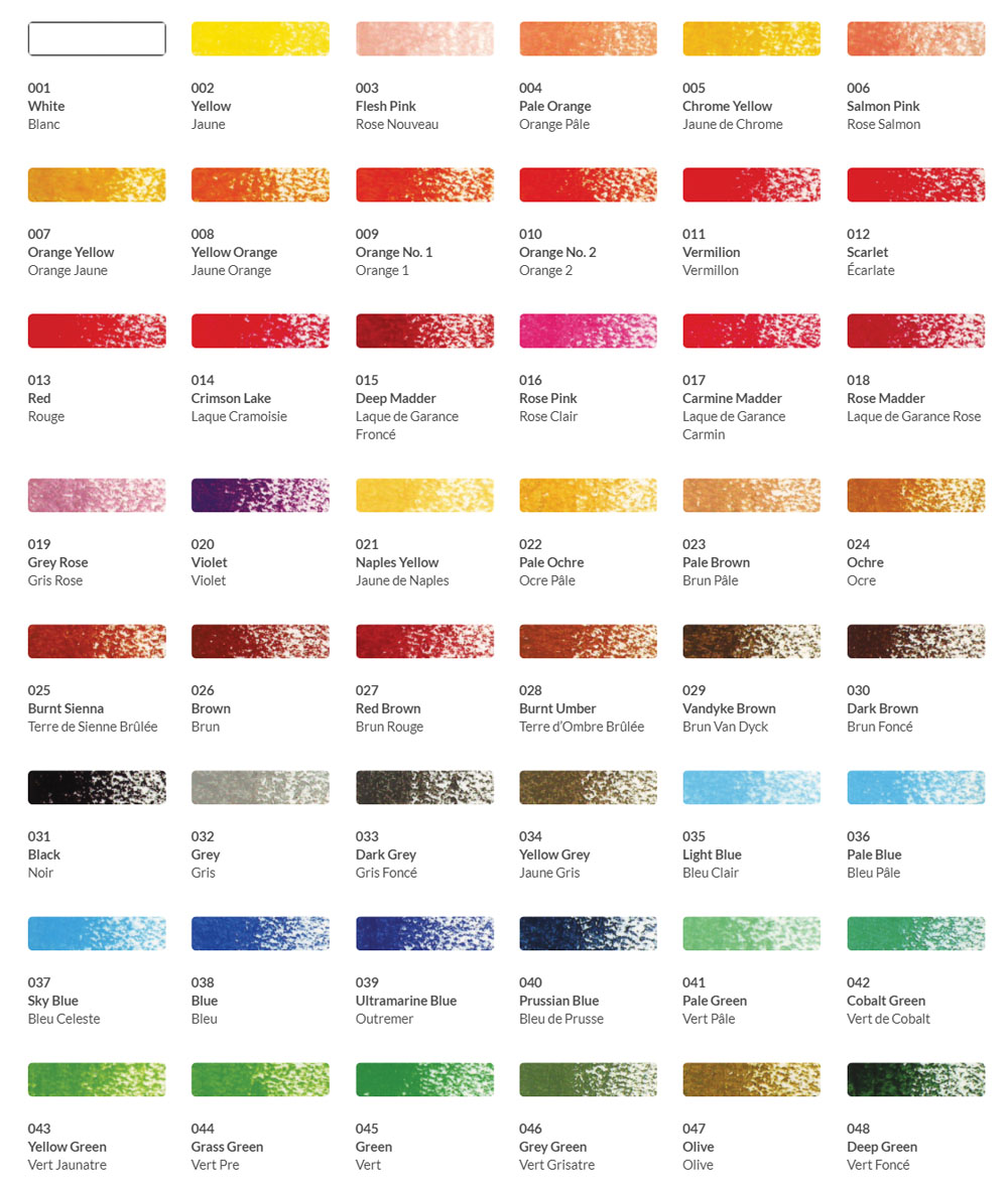 holbein academic oil pastel color chart