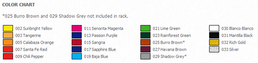 Pinata Ink Color Chart