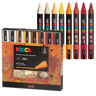 POSCA Paint Markers 5M Set of 8 Warm Colors