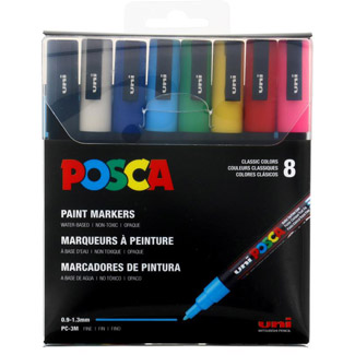 posca paint marker set of 8 pc-3m markers