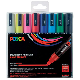 posca paint marker set of 8 pc-5m markers