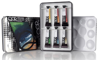 qor watercolors 6 earth color set