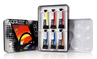 qor watercolors introductory 6 color set