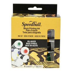 speedball oil based blockprinting ink 6 color set