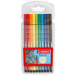 Assorted Set of 3 Colours STABILO PEN 68 Fibre Tip Pens Monochrome Tones 
