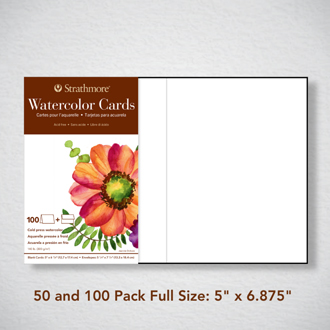 Strathmore 400 Watercolor Greeting Cards 5x7 50 pack