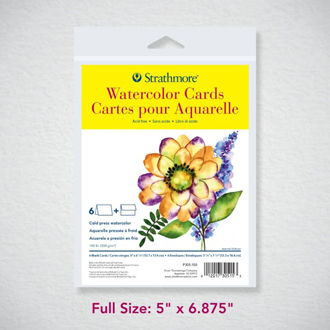 Strathmore 300 Series Wtaercolor Greeting Cards 5x7 6 pack