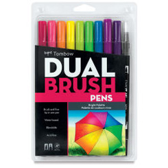 tombow dual brush pen set of 10 brights