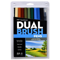tombow dual brush pen set of 10 landscape