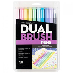 tombow dual brush pen set of 10 pastel