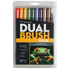 tombow dual brush pen set of 10 secondary