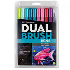tombow dual brush pen set of 10 tropical