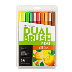 tombow dual brush pen set of 10 citrus