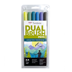 tombow dual brush pen set of 6 landscape