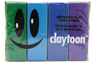 van aken plastalina claytoon 4 color modelling clay set - cool colors