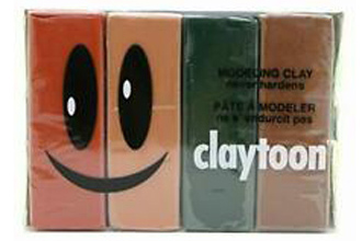 van aken plastalina claytoon 4 color modelling clay set - earth colors
