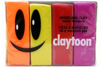 van aken plastalina claytoon 4 color modelling clay set - warm or hot colors