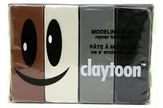 van aken plastalina claytoon 4 color modelling clay set - neutral colors